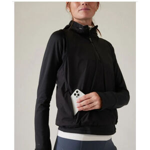 Women's Athleta Black Whistler Fuse Half Zip Top XXS